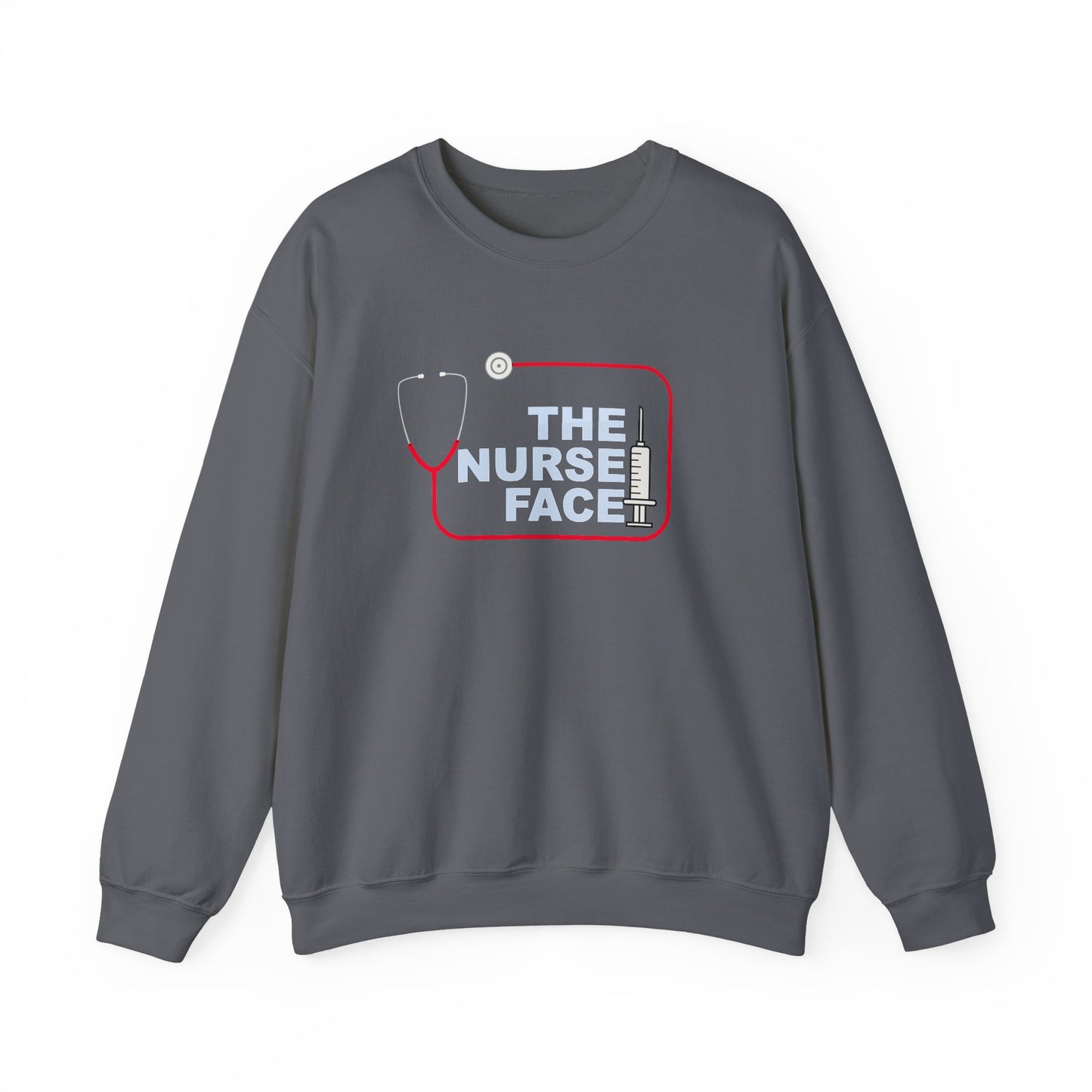 The Nurse Face Sweatshirt | Nurse Life Gift for Her | Funny RN Crewneck | Cute Medical Student Pullover | Unisex Hospital Apparel