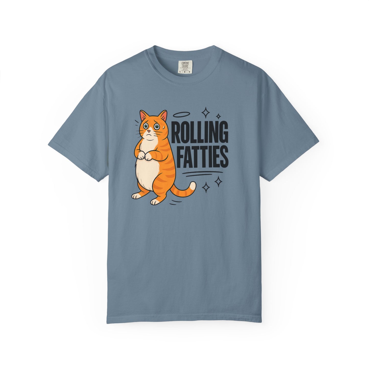 Rolling Fatties Cat shirt | Funny unisex tee | Relaxed fit gift | Comfort Colors graphic | Mental health humor shirt | Cat lover apparel