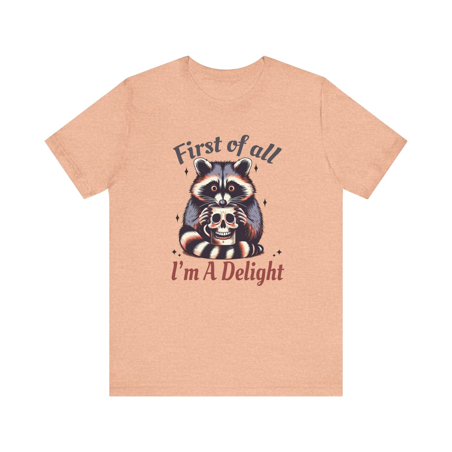 Retro First Of All I'm A Delight Sarcastic Angry Opossum Lover Shirt | Animal Humor Tee | Self Love Gift | Sarcastic Tshirt | Cute Possum