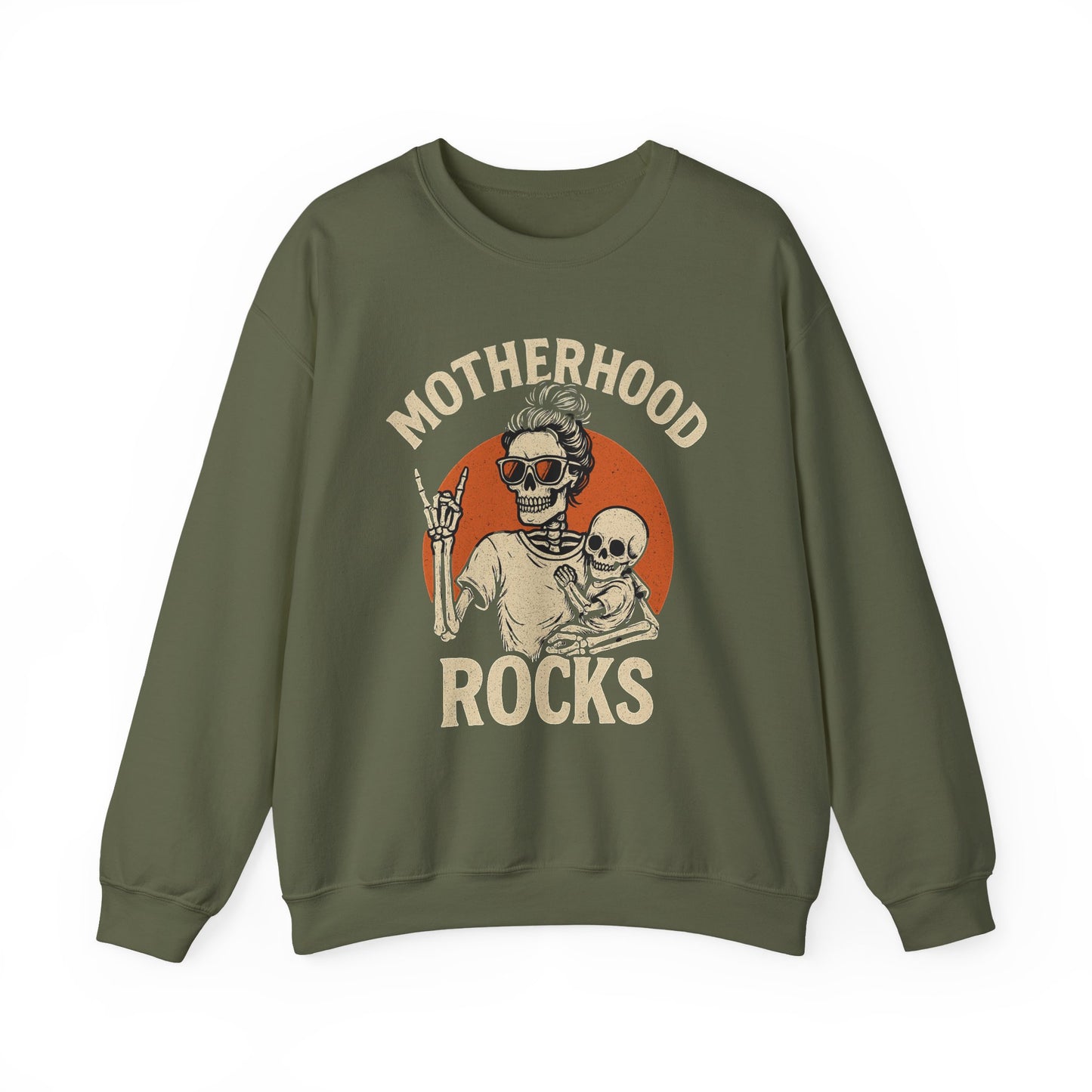 Motherhood Rock Sweatshirt| Retro Skeleton Mom Tee | Funny Mother’s Day Gift