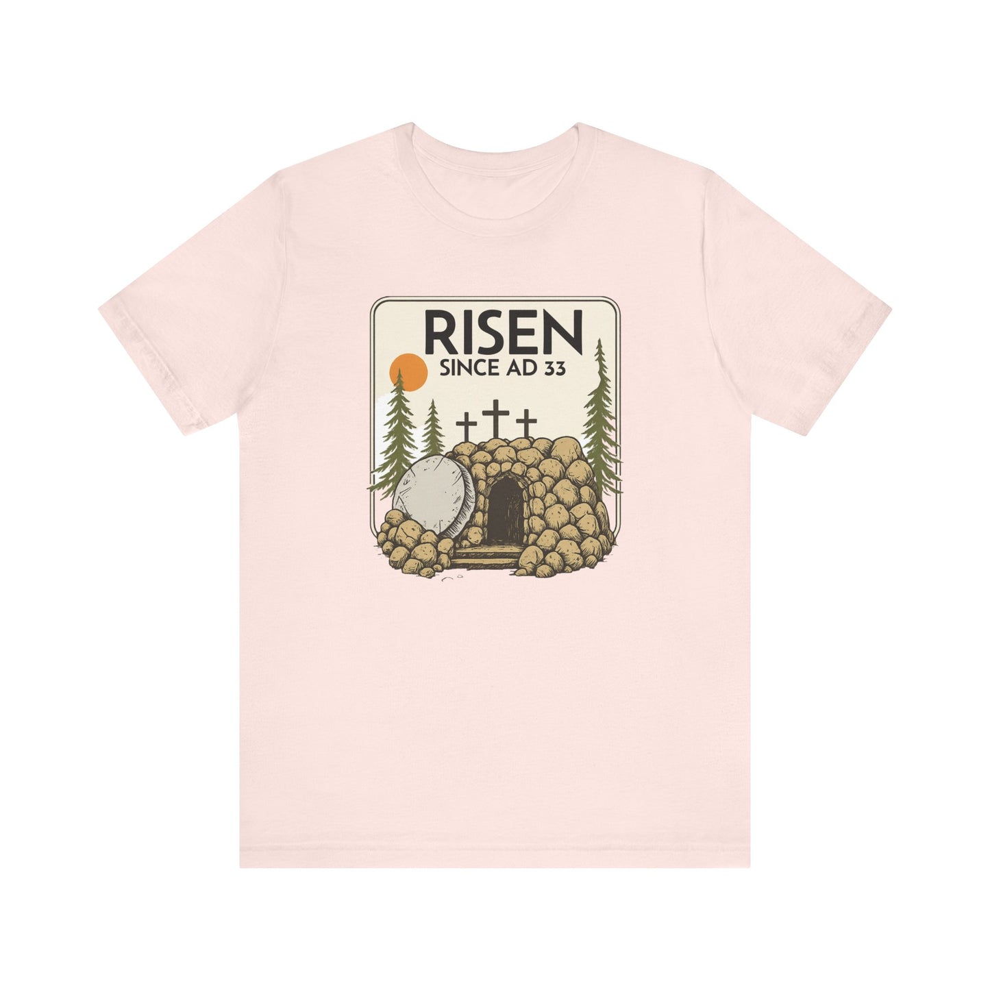 Rolling Stones Shirt | Christian Easter Tee | He Is Risen Graphic | Jesus Faith Shirt | Vintage Bible Verse | Gift for Her |Since ad 33