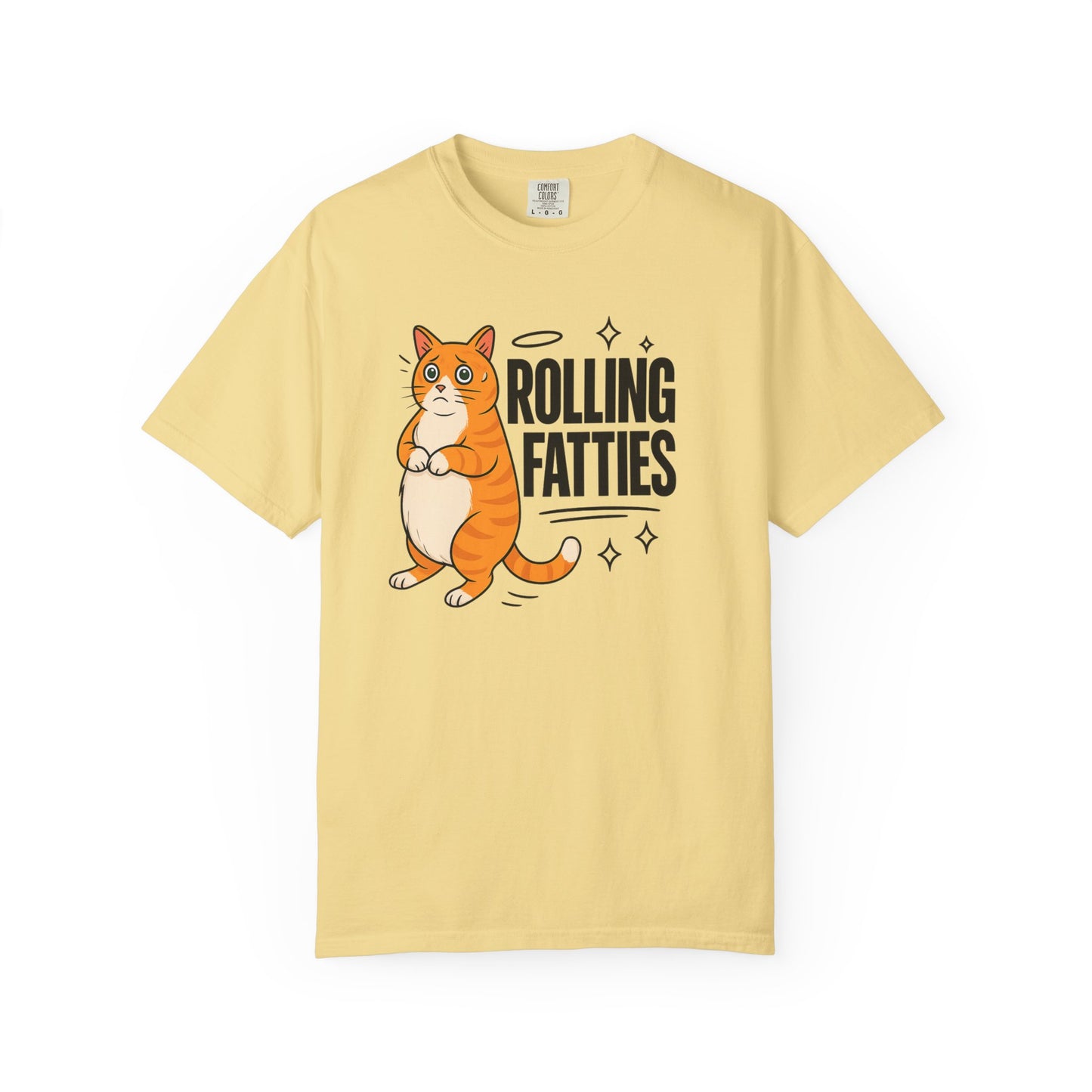 Rolling Fatties Cat shirt | Funny unisex tee | Relaxed fit gift | Comfort Colors graphic | Mental health humor shirt | Cat lover apparel
