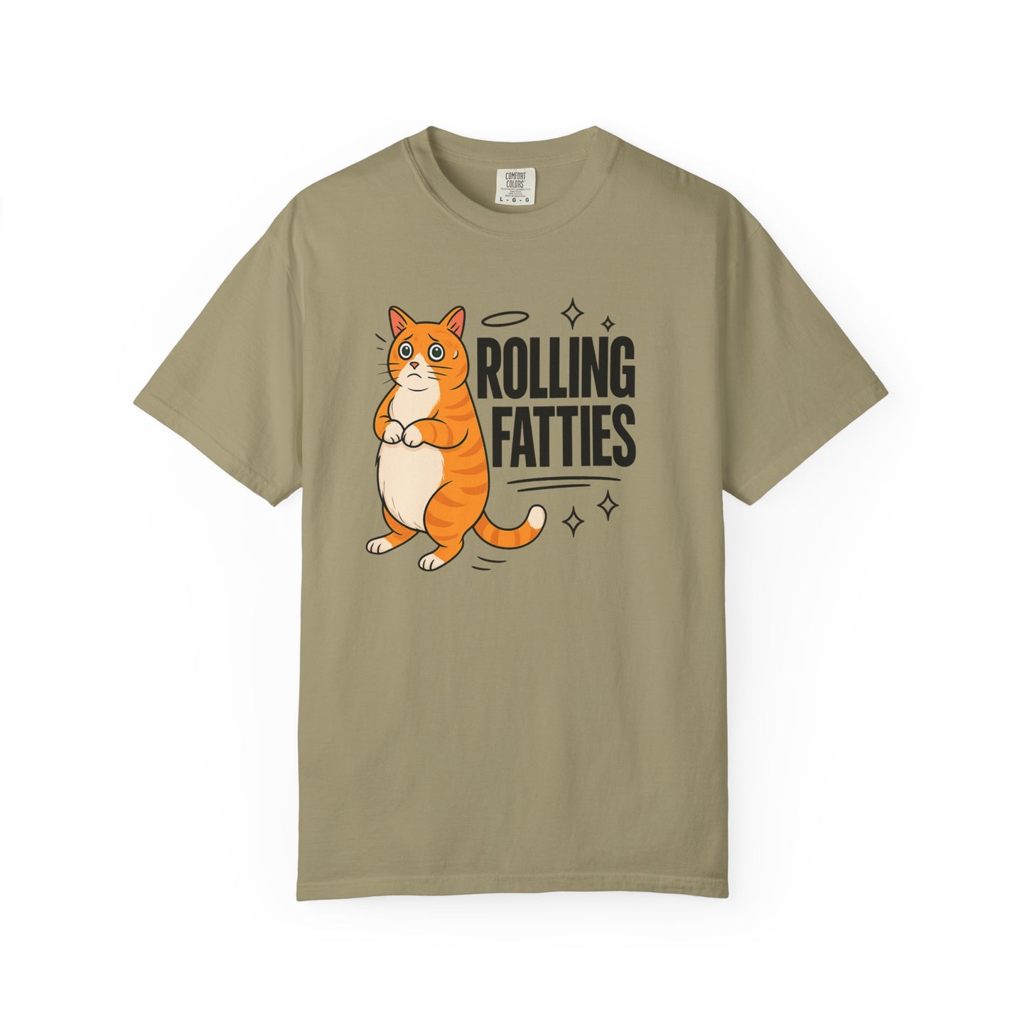 Rolling Fatties Cat shirt | Funny unisex tee | Relaxed fit gift | Comfort Colors graphic | Mental health humor shirt | Cat lover apparel