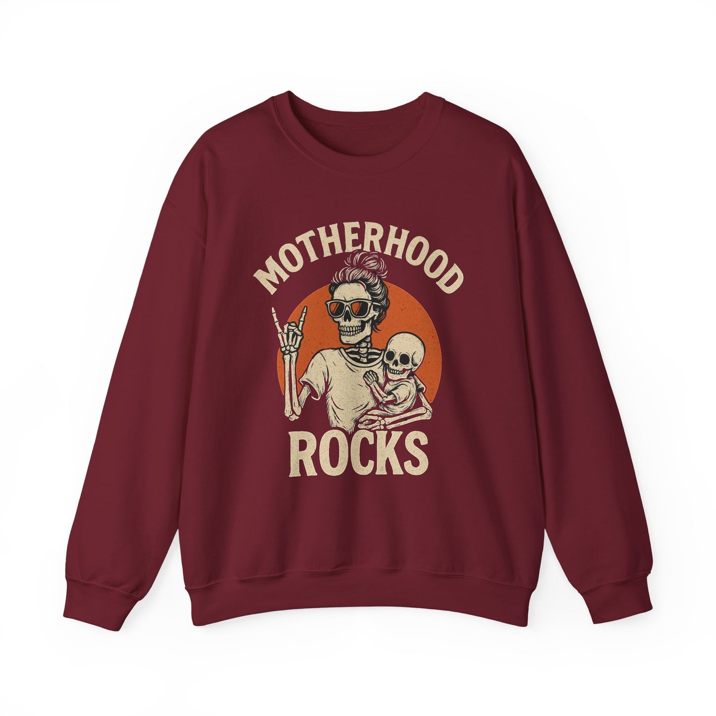 Motherhood Rock Sweatshirt| Retro Skeleton Mom Tee | Funny Mother’s Day Gift