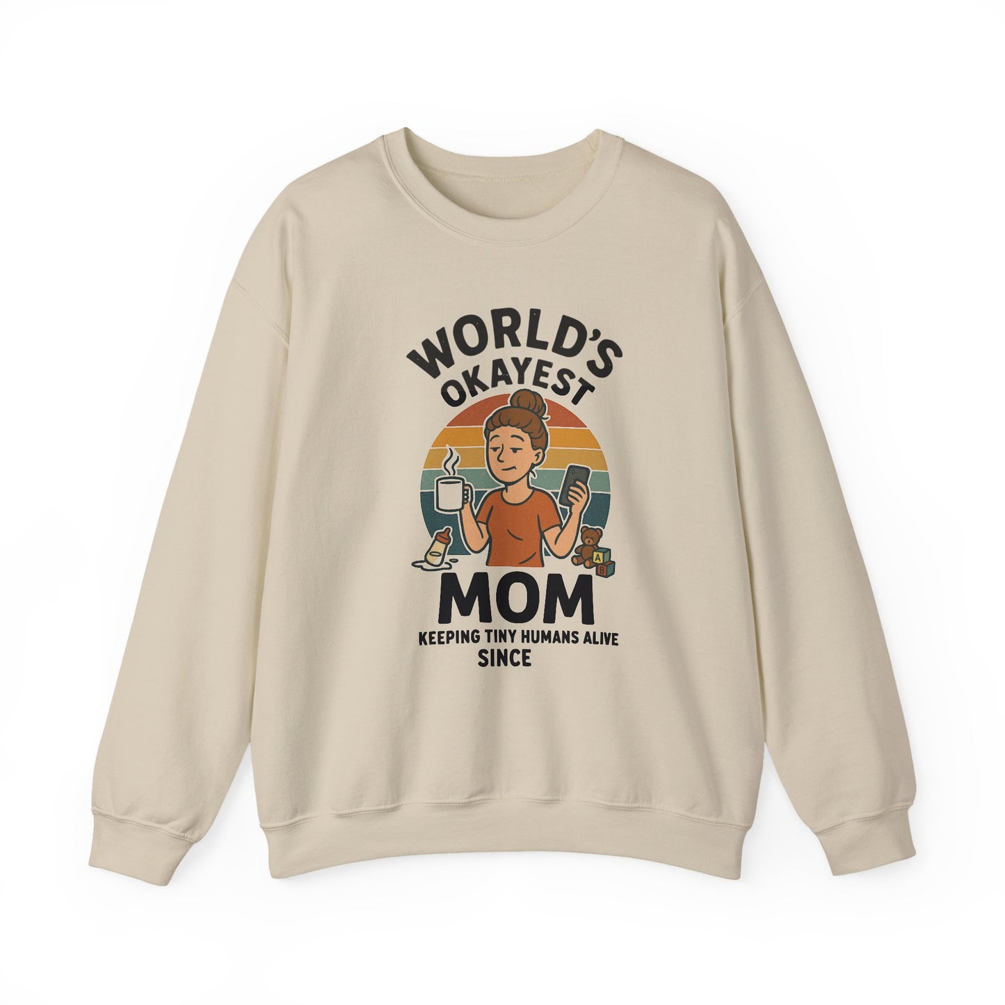 World’s Okayest Mom Sweatshirt | Funny Mama Tee | Mother’s Day Gift for Her