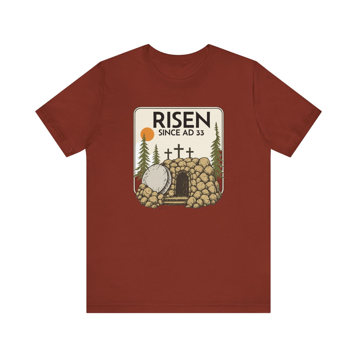 Rolling Stones Shirt | Christian Easter Tee | He Is Risen Graphic | Jesus Faith Shirt | Vintage Bible Verse | Gift for Her |Since ad 33