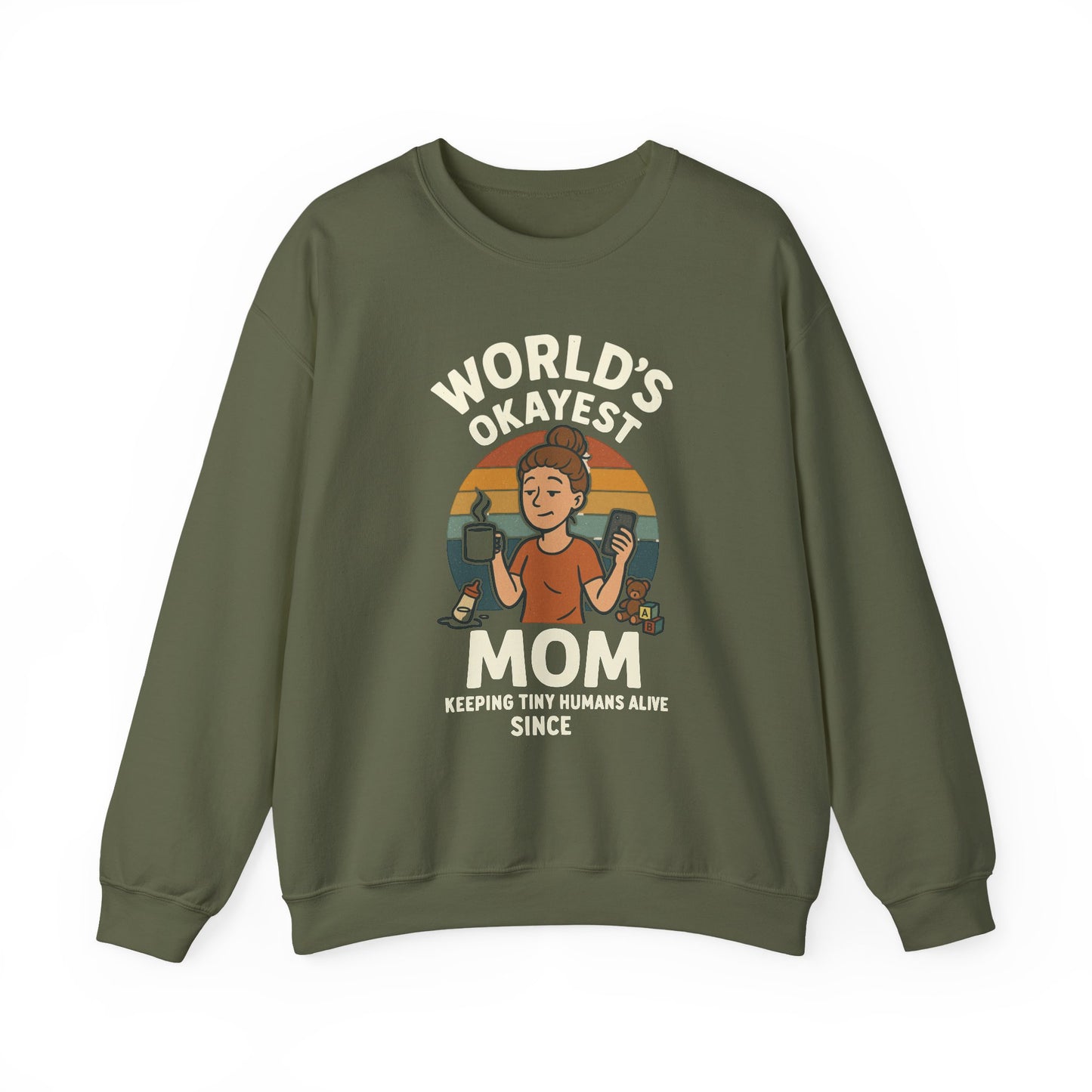 World’s Okayest Mom Sweatshirt | Funny Mama Tee | Mother’s Day Gift for Her