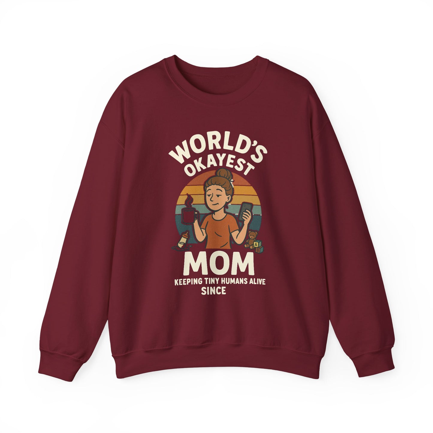 World’s Okayest Mom Sweatshirt | Funny Mama Tee | Mother’s Day Gift for Her