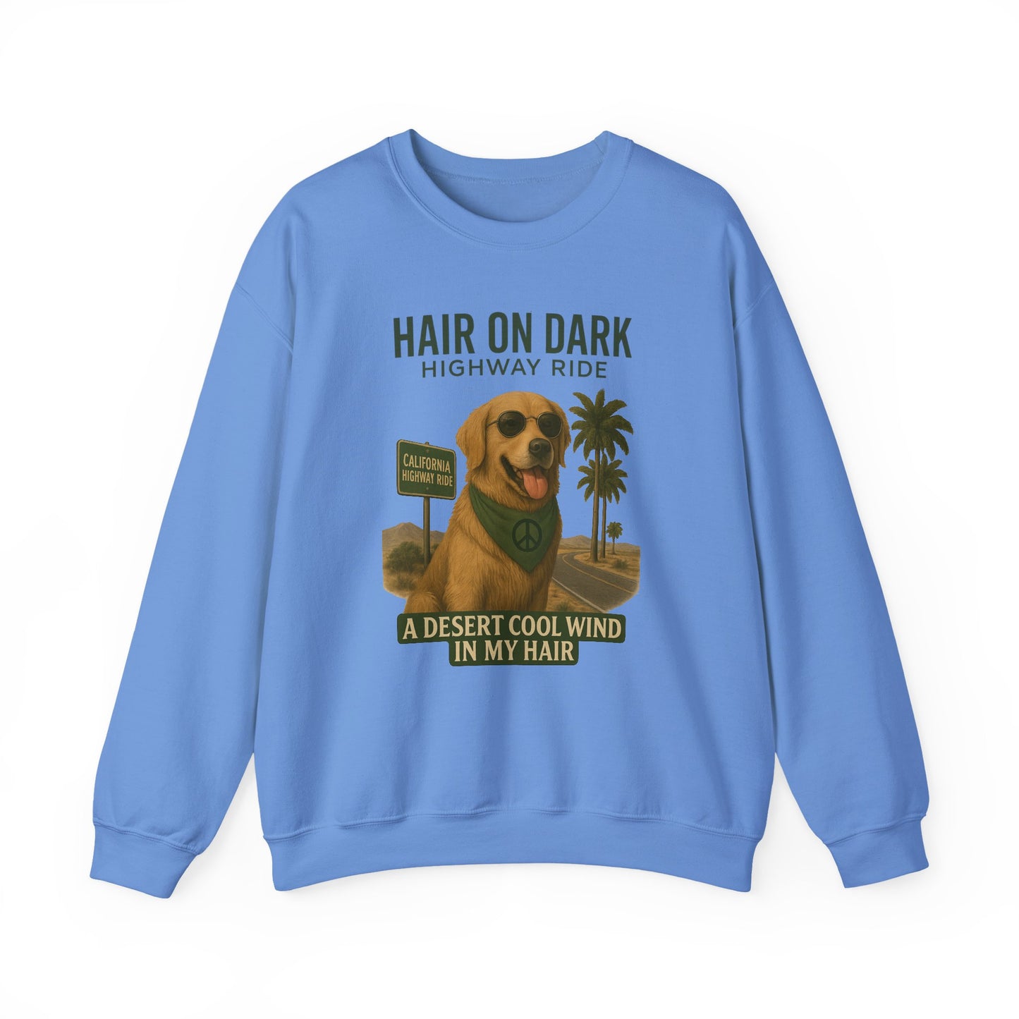 Cool Wind in My Hair Sweatshirt | Hippie Dog Retro Gift | Vintage Graphic