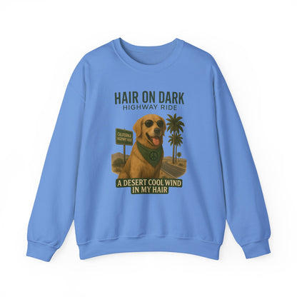 Cool Wind in My Hair Sweatshirt | Hippie Dog Retro Gift | Vintage Graphic