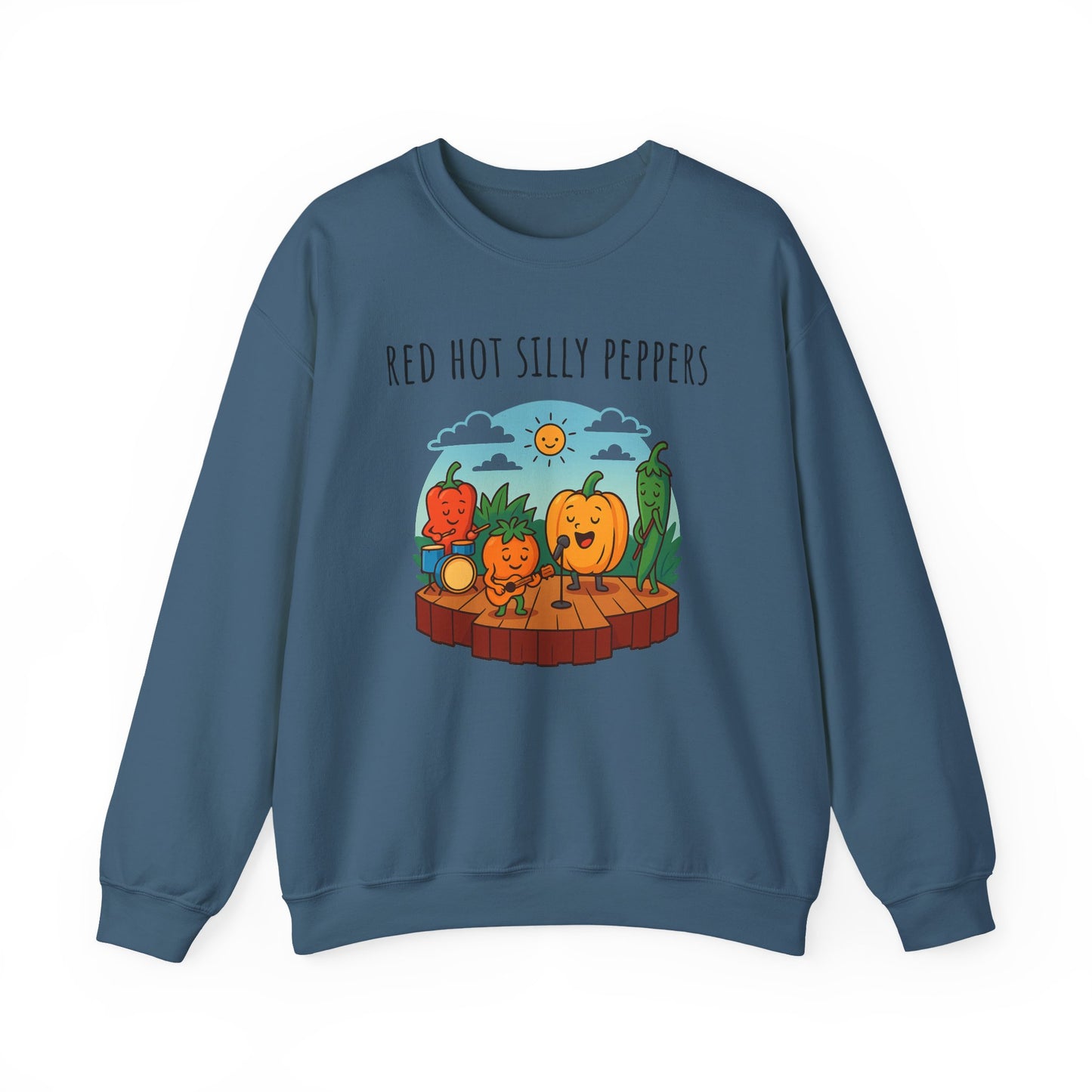 Red hot silly peppers sweatshirt | cozy unisex graphic sweater | music pun shirt | novelty band top | retro comfy vibe gift idea