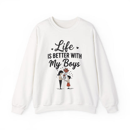 Life Is Better With My Boys Sweatshirt | Cool Mom Gift | Cute Mother’s Day Tee