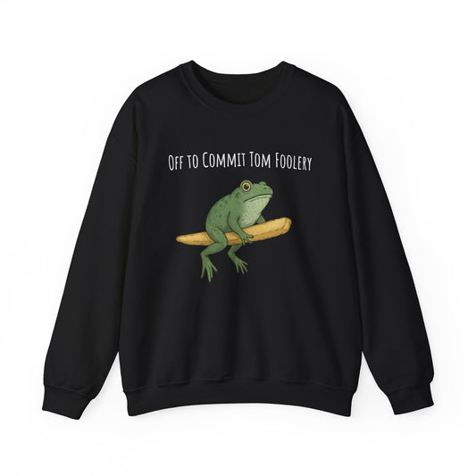 Off to Commit Tom Foolery Frog sweatshirt | Funny meme gift | Sarcastic animal humor | Unisex comfy vintage weirdcore graphic