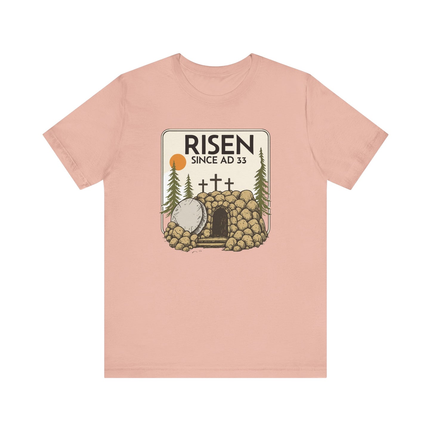 Rolling Stones Shirt | Christian Easter Tee | He Is Risen Graphic | Jesus Faith Shirt | Vintage Bible Verse | Gift for Her |Since ad 33