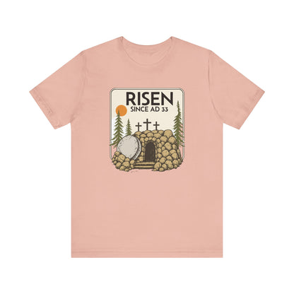 Rolling Stones Shirt | Christian Easter Tee | He Is Risen Graphic | Jesus Faith Shirt | Vintage Bible Verse | Gift for Her |Since ad 33