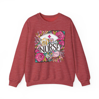 Nurse Sweatshirt | Floral Embroidered Crewneck | Nurse Appreciation Gift