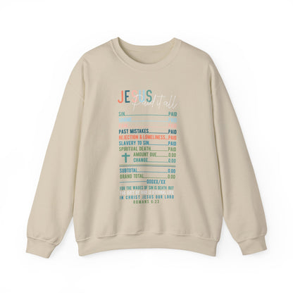 Jesus Paid It All Sweatshirt | Christian Graphic | Religious Women Gift | Faith-Based Outfit | Bible Verse Tee | Jesus Lover Crewneck