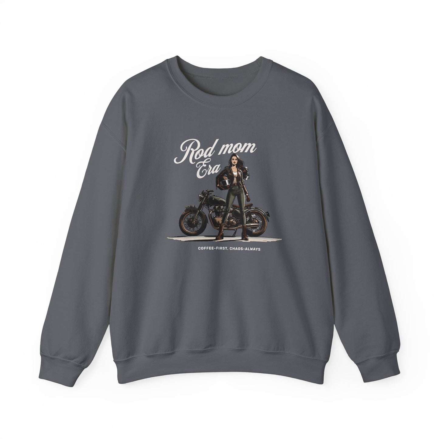 Rad Mom Era Sweatshirt | Caffeine & Chaos Tee | Biker Mom Gift Shirt