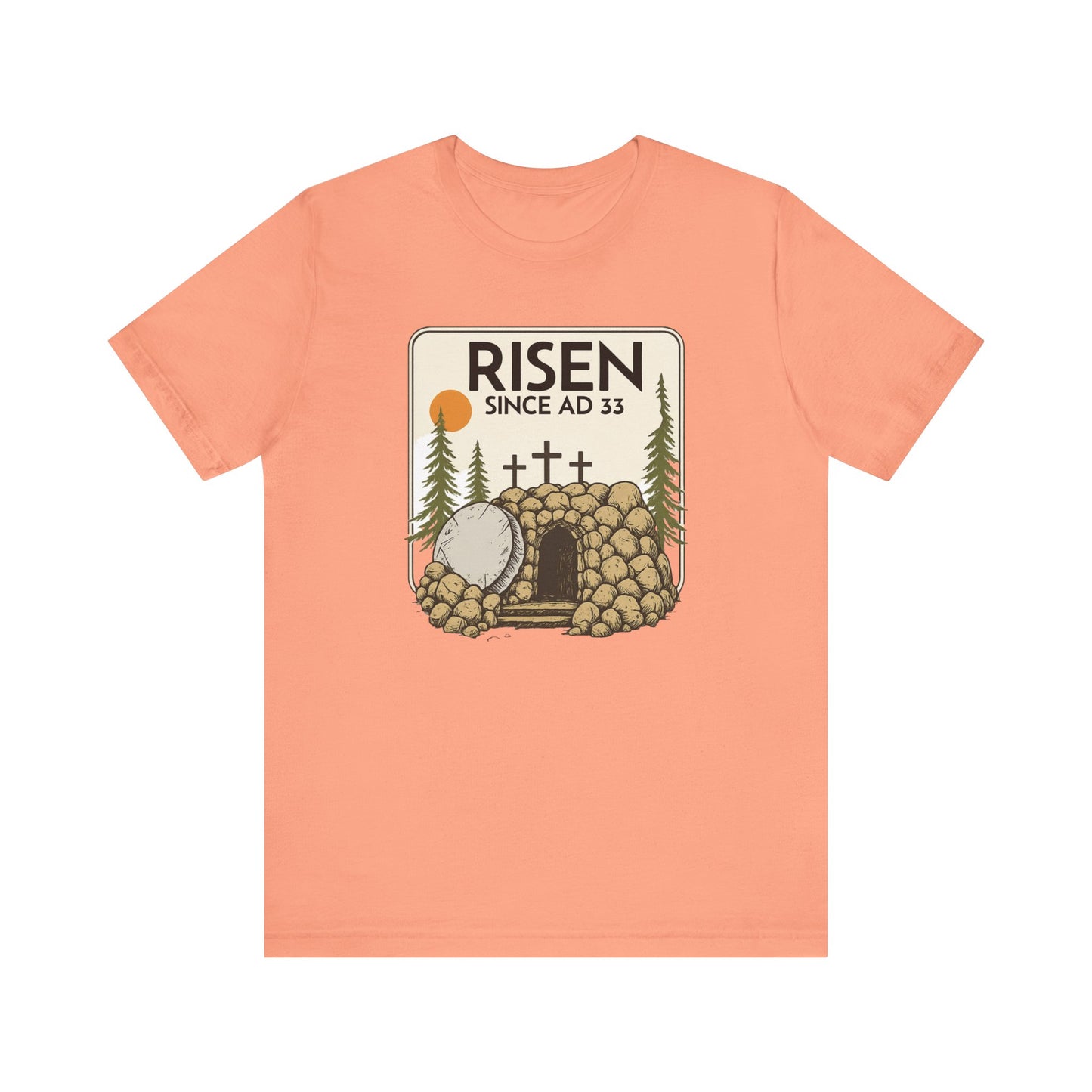 Rolling Stones Shirt | Christian Easter Tee | He Is Risen Graphic | Jesus Faith Shirt | Vintage Bible Verse | Gift for Her |Since ad 33