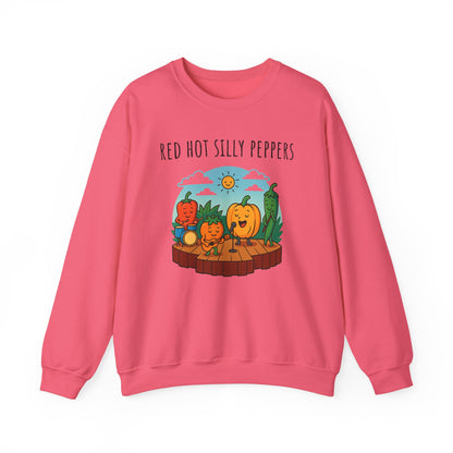 Red hot silly peppers sweatshirt | cozy unisex graphic sweater | music pun shirt | novelty band top | retro comfy vibe gift idea