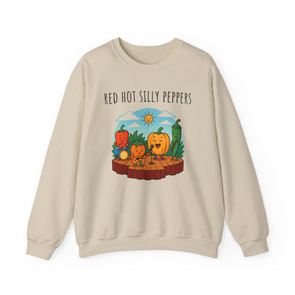 Red hot silly peppers sweatshirt | cozy unisex graphic sweater | music pun shirt | novelty band top | retro comfy vibe gift idea
