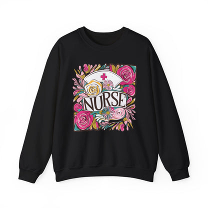 Nurse Sweatshirt | Floral Embroidered Crewneck | Nurse Appreciation Gift