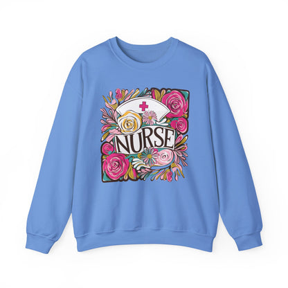 Nurse Sweatshirt | Floral Embroidered Crewneck | Nurse Appreciation Gift