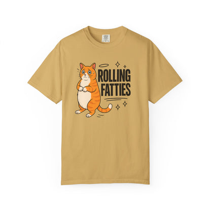 Rolling Fatties Cat shirt | Funny unisex tee | Relaxed fit gift | Comfort Colors graphic | Mental health humor shirt | Cat lover apparel