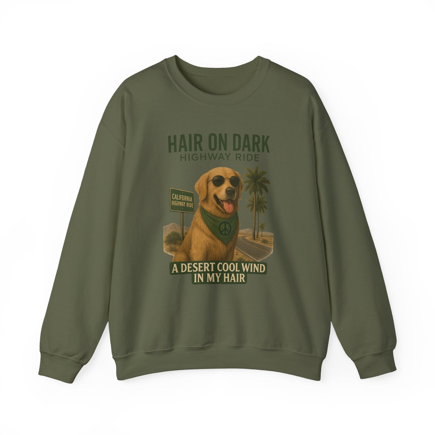 Cool Wind in My Hair Sweatshirt | Hippie Dog Retro Gift | Vintage Graphic