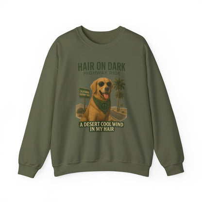 Cool Wind in My Hair Sweatshirt | Hippie Dog Retro Gift | Vintage Graphic