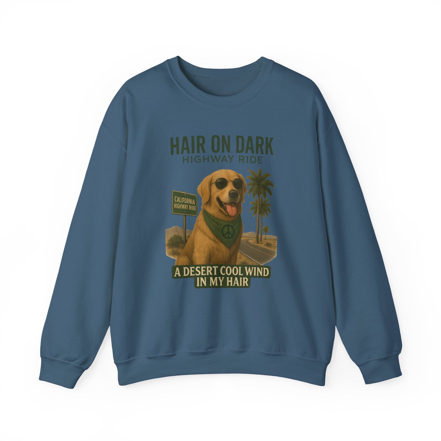 Cool Wind in My Hair Sweatshirt | Hippie Dog Retro Gift | Vintage Graphic