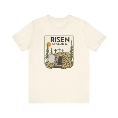 Rolling Stones Shirt | Christian Easter Tee | He Is Risen Graphic | Jesus Faith Shirt | Vintage Bible Verse | Gift for Her |Since ad 33