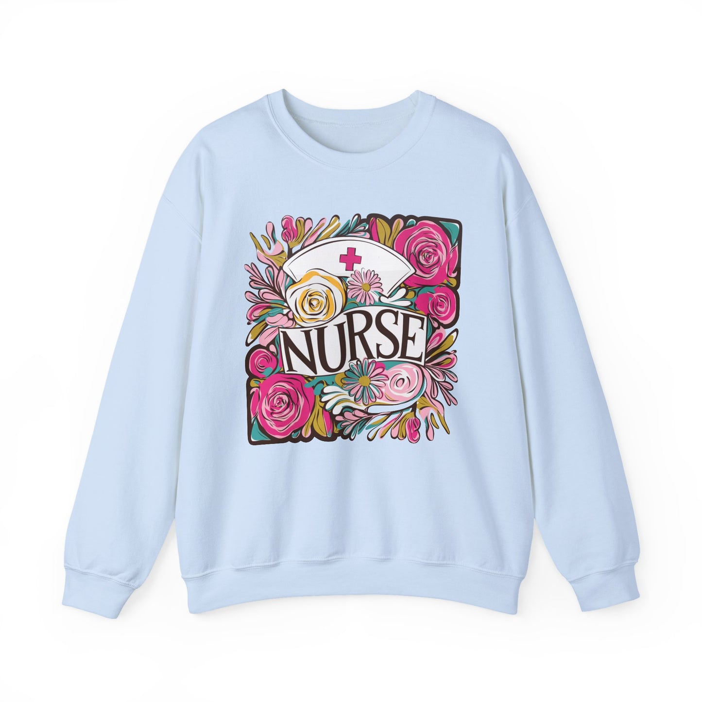 Nurse Sweatshirt | Floral Embroidered Crewneck | Nurse Appreciation Gift