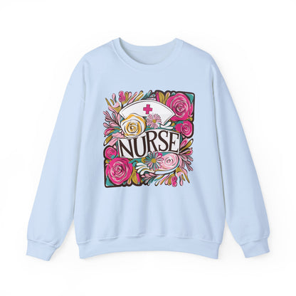 Nurse Sweatshirt | Floral Embroidered Crewneck | Nurse Appreciation Gift