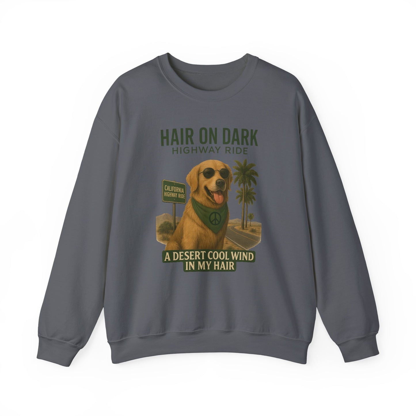 Cool Wind in My Hair Sweatshirt | Hippie Dog Retro Gift | Vintage Graphic