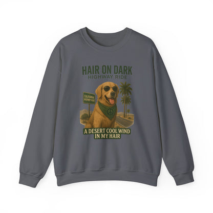 Cool Wind in My Hair Sweatshirt | Hippie Dog Retro Gift | Vintage Graphic