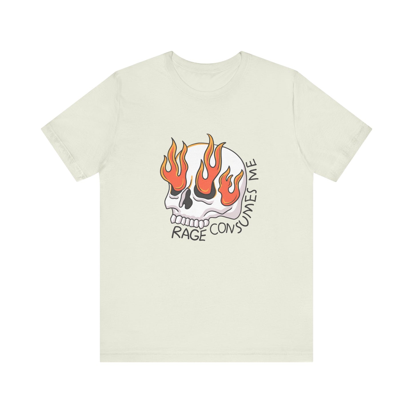 Rage Consumes Me Skull Shirt | Funny Flaming Skull Tee | Weird Humor Unisex T-Shirt | Vintage Meme Graphic | Silly Cat Lover Gift
