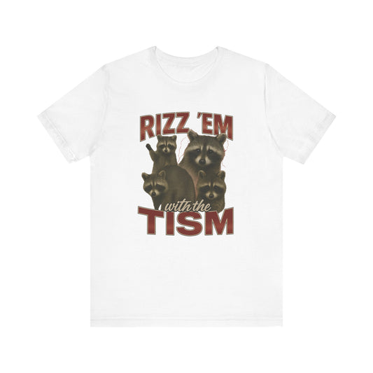 Rizz Em With The Tism Funny Shirt | unisex graphic tee | retro vintage raccoon meme shirt | comfort colors top | autism awareness gift