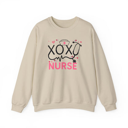 XOXO Nurse Sweatshirt | Cute RN Valentine Gift | Heartbeat Nursing Crewneck
