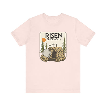 Rolling Stones Shirt | Christian Easter Tee | He Is Risen Graphic | Jesus Faith Shirt | Vintage Bible Verse | Gift for Her |Since ad 33