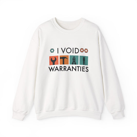I Void Warranties SWEATSHIRT | Funny Mechanic Gift | Heavy Blend Crewneck | DIY Tools Shirt | Hooded Style Option | Tech Humor Apparel |