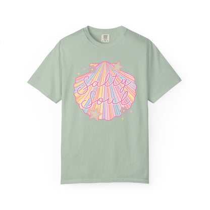 Summer Salty Soul shirt | Trendy beach vibes | Salty soul aesthetic | Comfort Colors retro tee | Ocean lover gift | Vacation graphic top