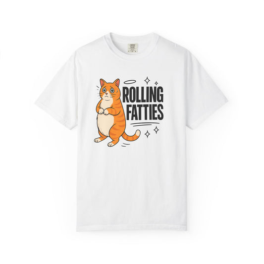 Rolling Fatties Cat shirt | Funny unisex tee | Relaxed fit gift | Comfort Colors graphic | Mental health humor shirt | Cat lover apparel
