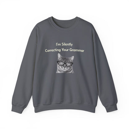 I'm Silently Correcting Your Grammar Sweatshirt | Funny Teacher Gift | English Language Nerd | Mom Life Humor | Cozy Unisex Crewneck