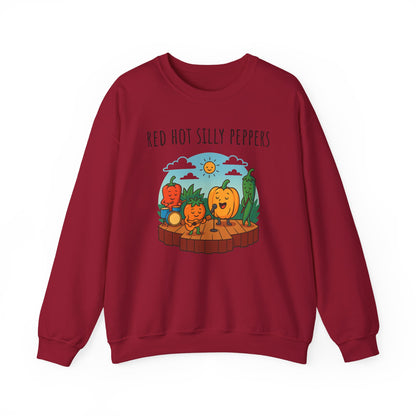 Red hot silly peppers sweatshirt | cozy unisex graphic sweater | music pun shirt | novelty band top | retro comfy vibe gift idea