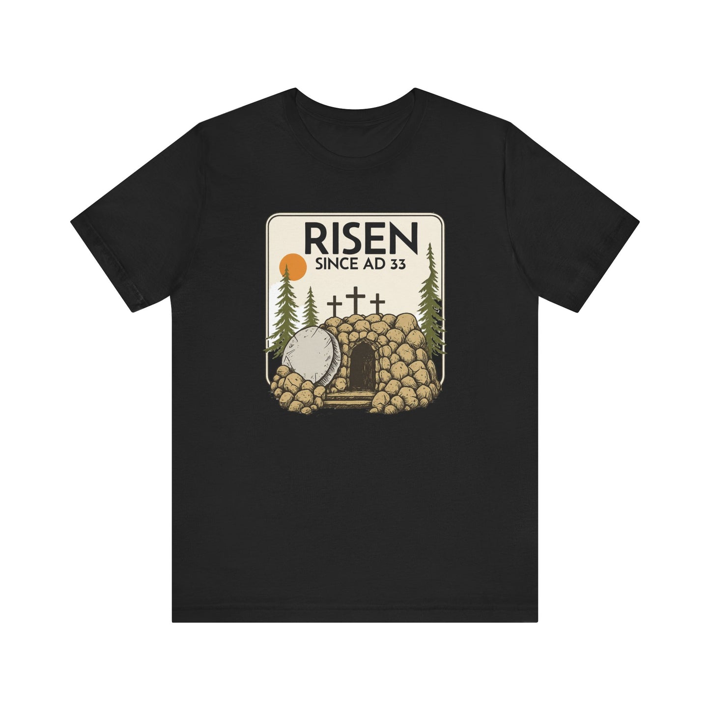Rolling Stones Shirt | Christian Easter Tee | He Is Risen Graphic | Jesus Faith Shirt | Vintage Bible Verse | Gift for Her |Since ad 33