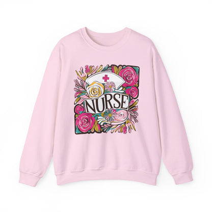 Nurse Sweatshirt | Floral Embroidered Crewneck | Nurse Appreciation Gift