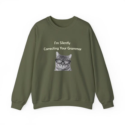 I'm Silently Correcting Your Grammar Sweatshirt | Funny Teacher Gift | English Language Nerd | Mom Life Humor | Cozy Unisex Crewneck
