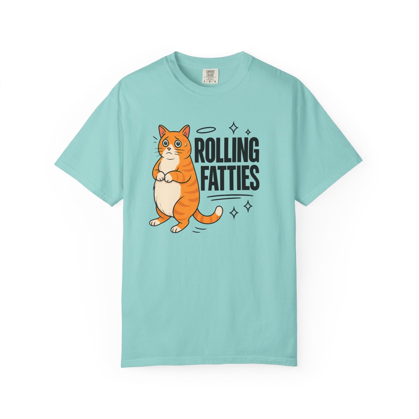 Rolling Fatties Cat shirt | Funny unisex tee | Relaxed fit gift | Comfort Colors graphic | Mental health humor shirt | Cat lover apparel