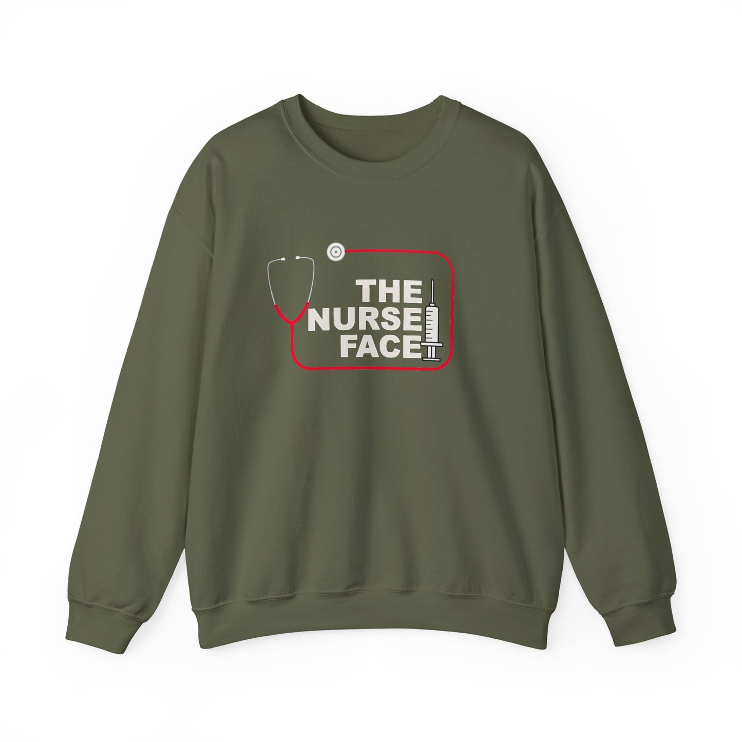 The Nurse Face Sweatshirt | Nurse Life Gift for Her | Funny RN Crewneck | Cute Medical Student Pullover | Unisex Hospital Apparel